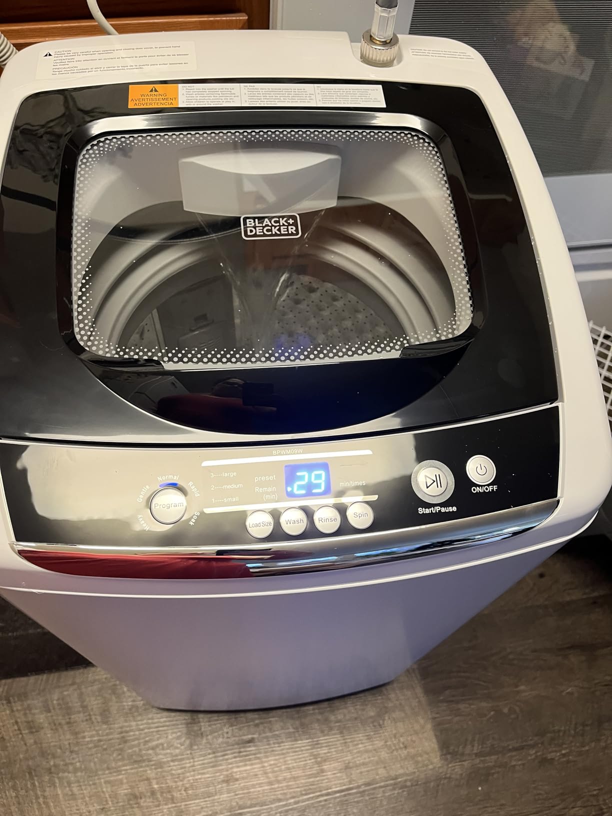 BLACK+DECKER 4.5 Cu. Ft. Front Load Washer, 120V, BFLW45M, White | Full Size Washing Machine with 12 Cycles, ENERGY STAR certified Washer Machine, Hot & Cold Inlet Hoses, LED Display customer photo 1
