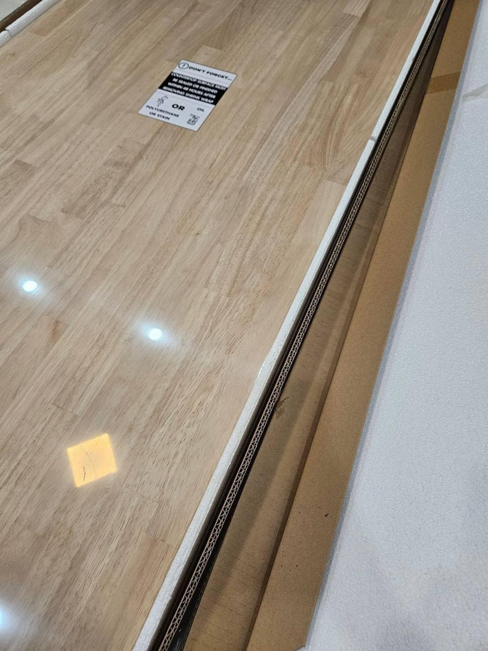 Howizz Butcher Block Countertop 8ft x 25 x 1.5 Inches, Unfinished Solid Hevea Wood Table Top, Wood Countertop for DIY Desk Top, Workbench Top, Kitchen Countertop customer photo 2