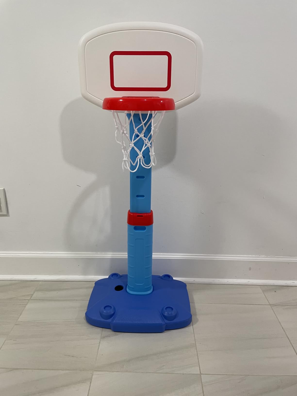 LACCHOUFEE Basketball Hoop Indoor Outdoor Toys for Toddlers 1-3, Kids Basketball Hoop with 3 Balls, Adjustable Mini Basketball Goal, Birthday Sports Toys Gift for Baby Boys Girls Age 1 and Up - Blue customer photo 2