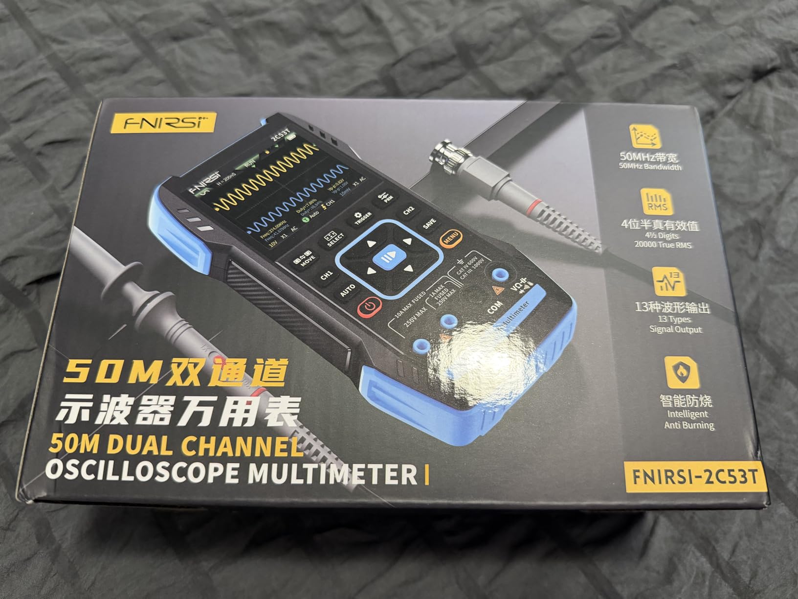 FNIRSI 2C53T 3-in-1 50MHz 2CH Oscilloscope Multimeter DDS Signal Generator | 250MSa/s Sampling, 19999 Counts Multimeter, Handheld Protable Oscilloscope, Auto Measurement for Automotive Electronic Repair customer photo 2