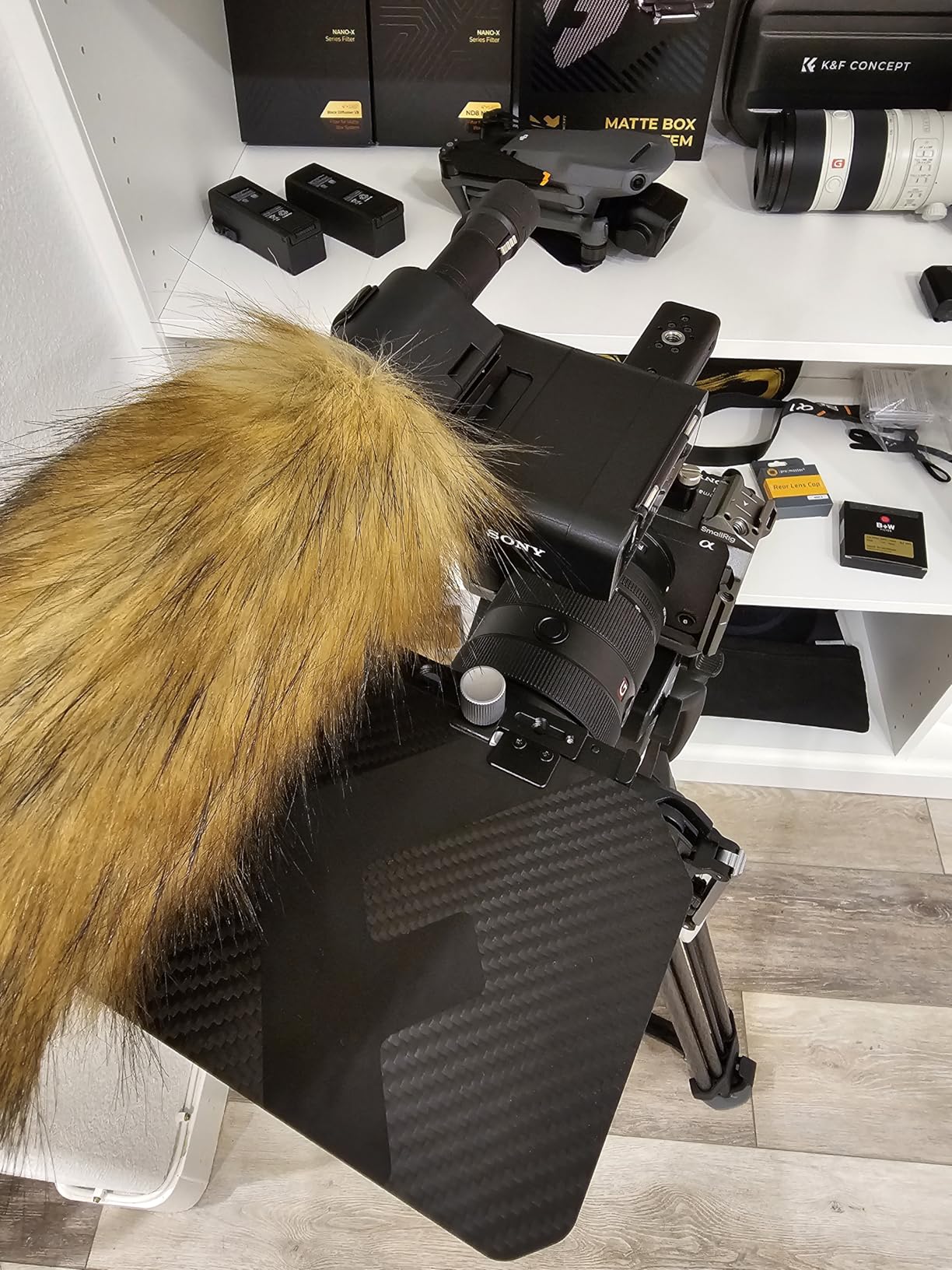 K&F CONCEPT Matte Box +ND4+ND32 Filters Kit, with Portable Case & Rings | DSLR Mattebox +ND4+ND32 kit with Top Flag & Square Filters Trays & Portable Case, for 67/72/77/82/95mm Lenses-FM703 customer photo 1