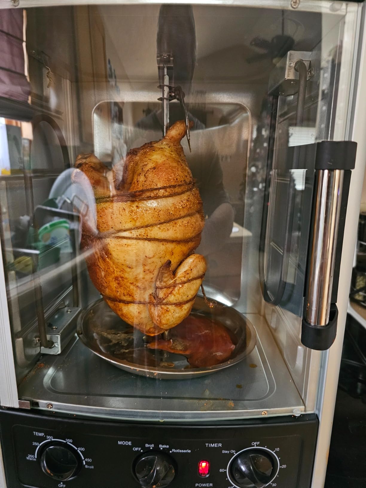 Nutrichef Vertical Countertop Oven with Rotisserie, Bake, Broil, & Kebab Rack Functions - Adjustable Settings - 2 Shelves - 1500W - Thanksgiving Turkey - Includes Grill, Kebab skewer racks & bake pan customer photo 2