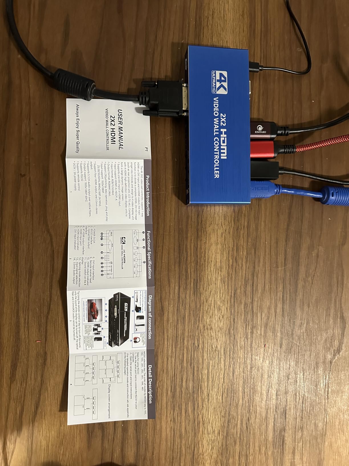 Video Wall Controller, 4K@30Hz 2X3 TV Wall Processor with 1 HDMI Input + 6 HDMI Output + Audio Out, with RS232. Support 180° Rotate, 6 Output Support Images Stitching 2x3 2x2 1x6 6x1 customer photo 1