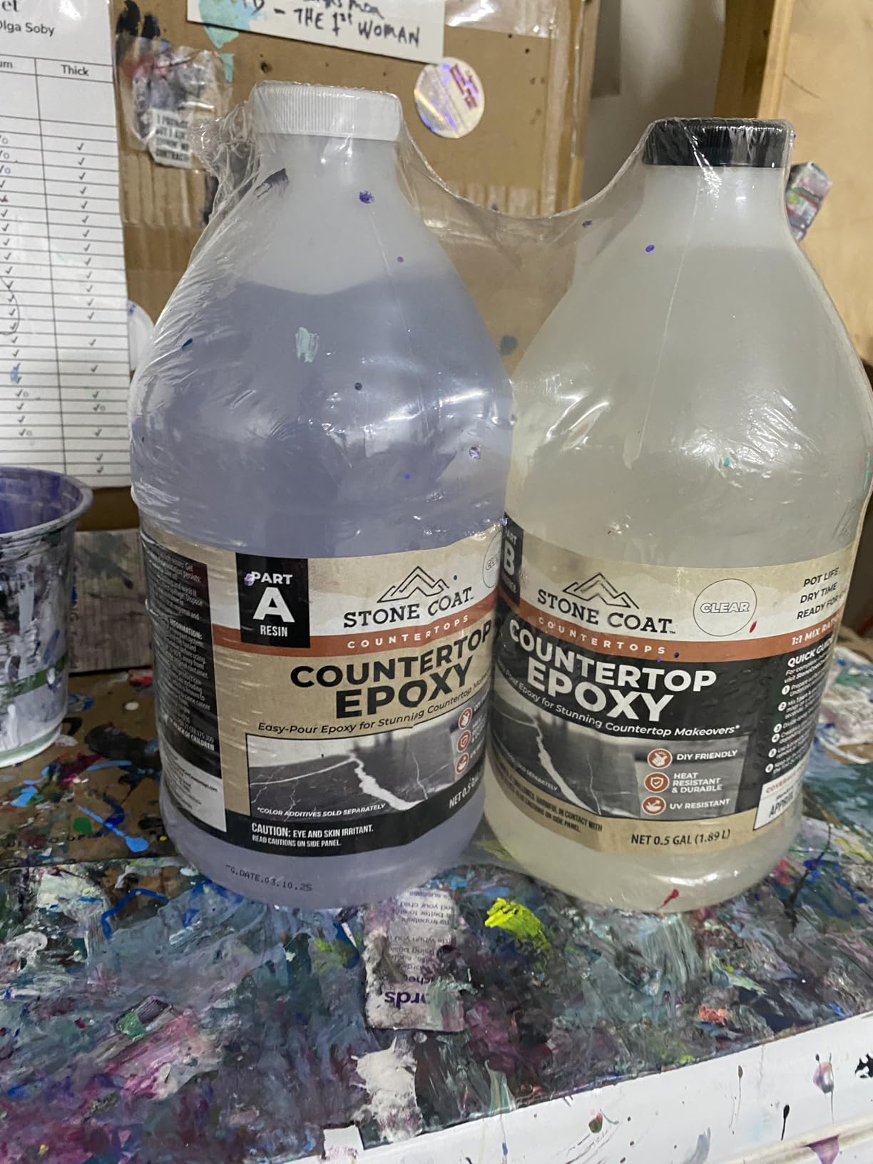 Stone Coat Countertops Epoxy Resin Kit for Countertops, Bar Tops, 1 Gallon | UV, Scratch & Heat Resistant, Food Safe for Kitchen Countertop, Tabletop, Shower Walls, Wooden Bar Top, & Art Craft Projects customer photo 1