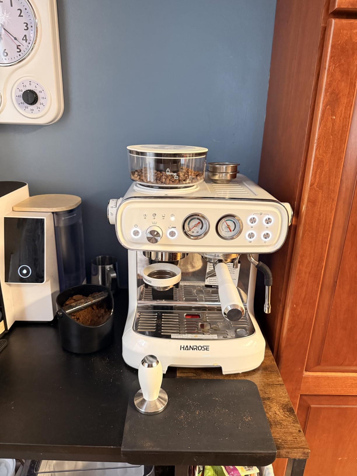 Espresso Machine with Grinder and Milk Frother, 20 Bar ULKA Pump, Removable Burr Assembly customer photo 1