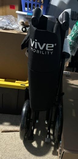 Vive Mobility Bariatric Transport Wheelchair for Adults - Supports 450lbs | Foldable, Heavy Duty Travel Wheel Chair - Portable, Transfer Aid with Swing Away Footrests & 22 Inch Wide Seat customer photo 1