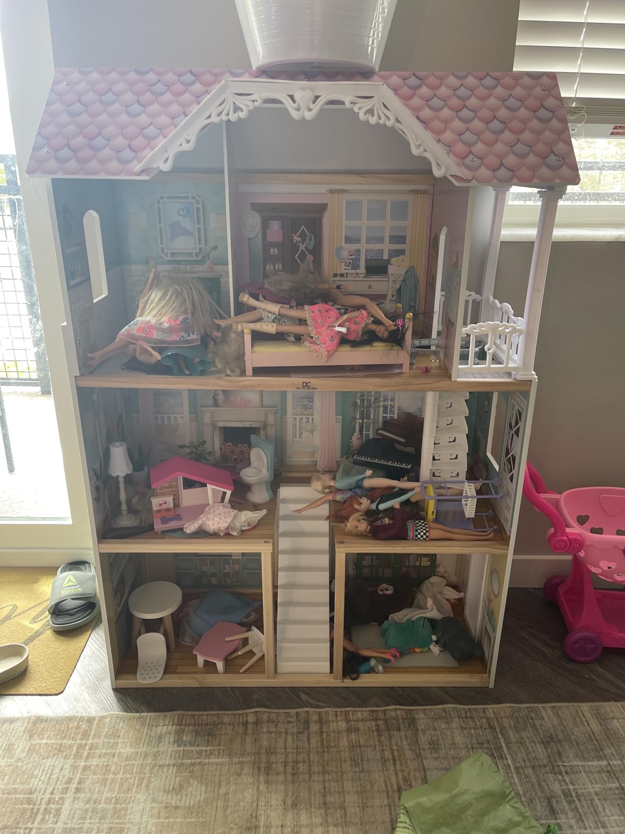 Delta Children MySize Dollhouse - Large 3-Story Dollhouse with 7 Rooms Includes 12 Accessories - Fits 12-inch Dolls - Pretend Play Dream Gift for Ages 3+ customer photo 2
