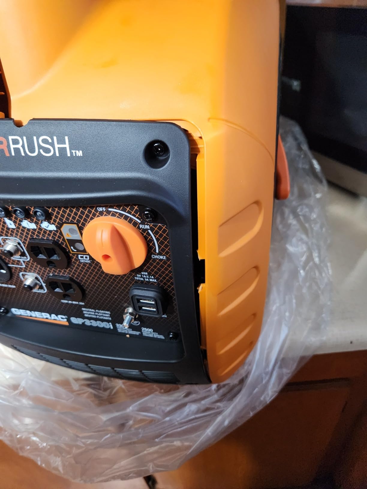 Generac 3,300 Watt Gas Powered Portable Inverter Generator, USB Charging | 2,500 Running Watts, Clean Stable Power, Lightweight, RV Ready, Home Backup, Camping, 49 State Compliant customer photo 1