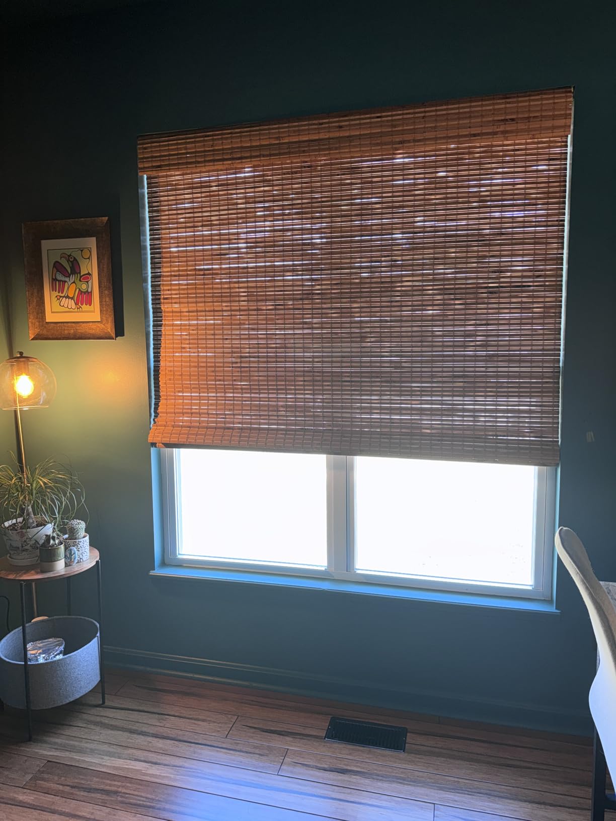 Cordless Woven Wood Roman Shades, Bamboo Shades Sizes 20 to 72 Wide and 24 to 72 High, Bamboo Mesh Natural customer photo 1