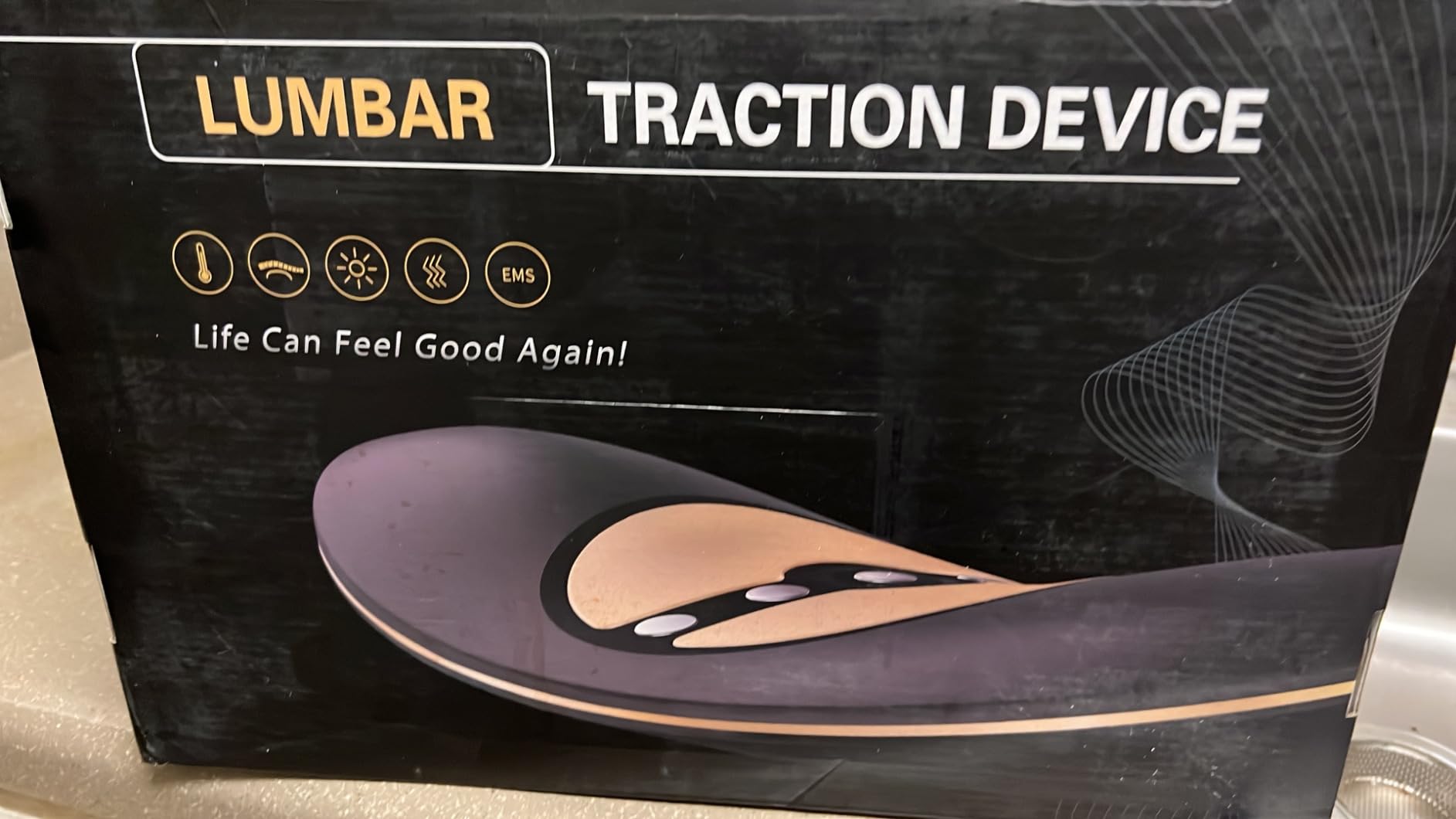 Electric Lumbar Traction Device, Multifunctional Back Traction Device with Dynamic Airbag Traction, 20-Level Electrotherapy, 3-Level Vibration Massage and Thermal Therapy from 113 to 131F customer photo 2