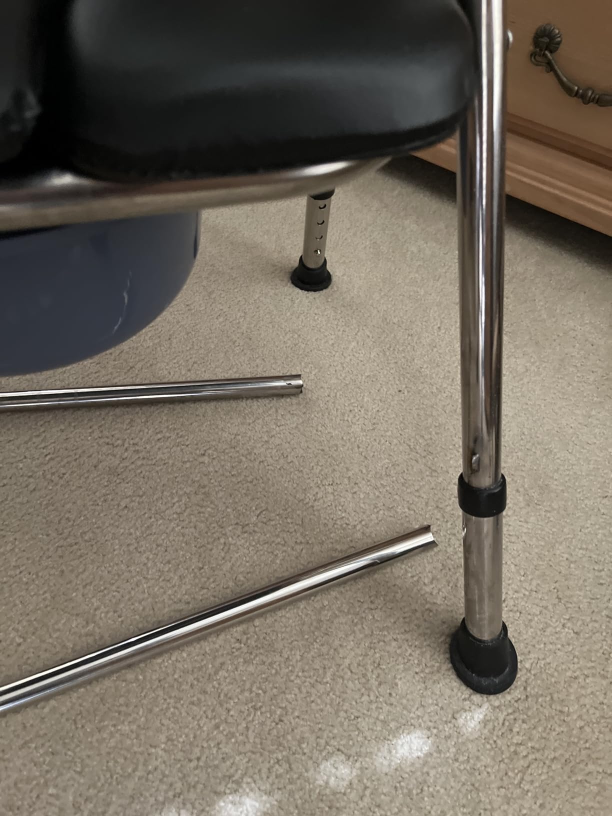 4 in 1 Folding Bedside Commode Chair for Elderly, Padded Seat & Backrest | Adjustable Height Raised Toilet Seat with Handles, Adults Potty Chair for Seniors, Disabled, Holds Up to 350 lbs customer photo 2