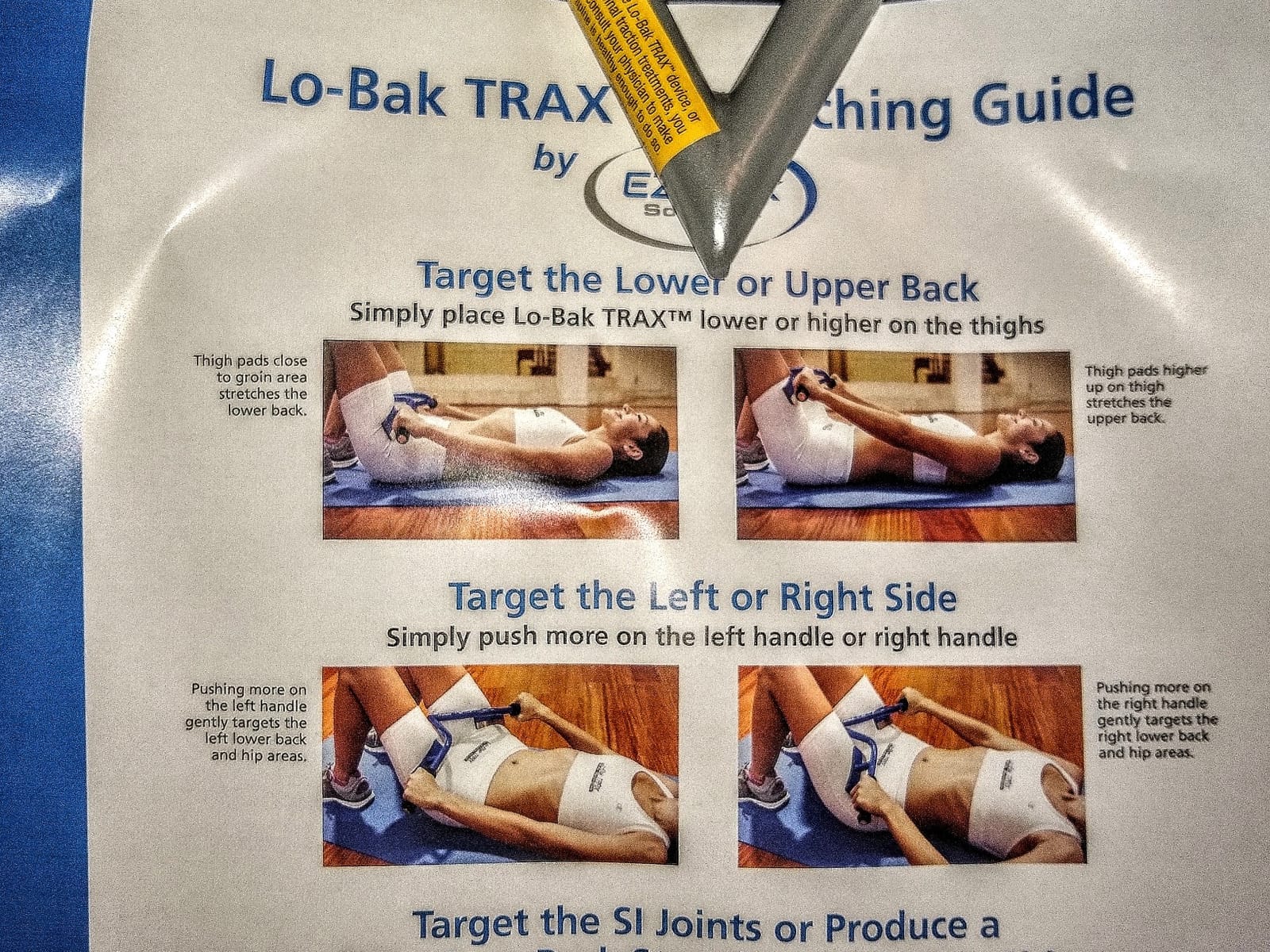 EZ-Bak Lo-Bak TRAX Lumbar Spine Stretcher - Upper & Lower Back Stretcher Pain Relief - Portable Spine Decompressor & Back Cracking Device for Herniated Discs, Sciatica, Scoliosis - Blue customer photo 1