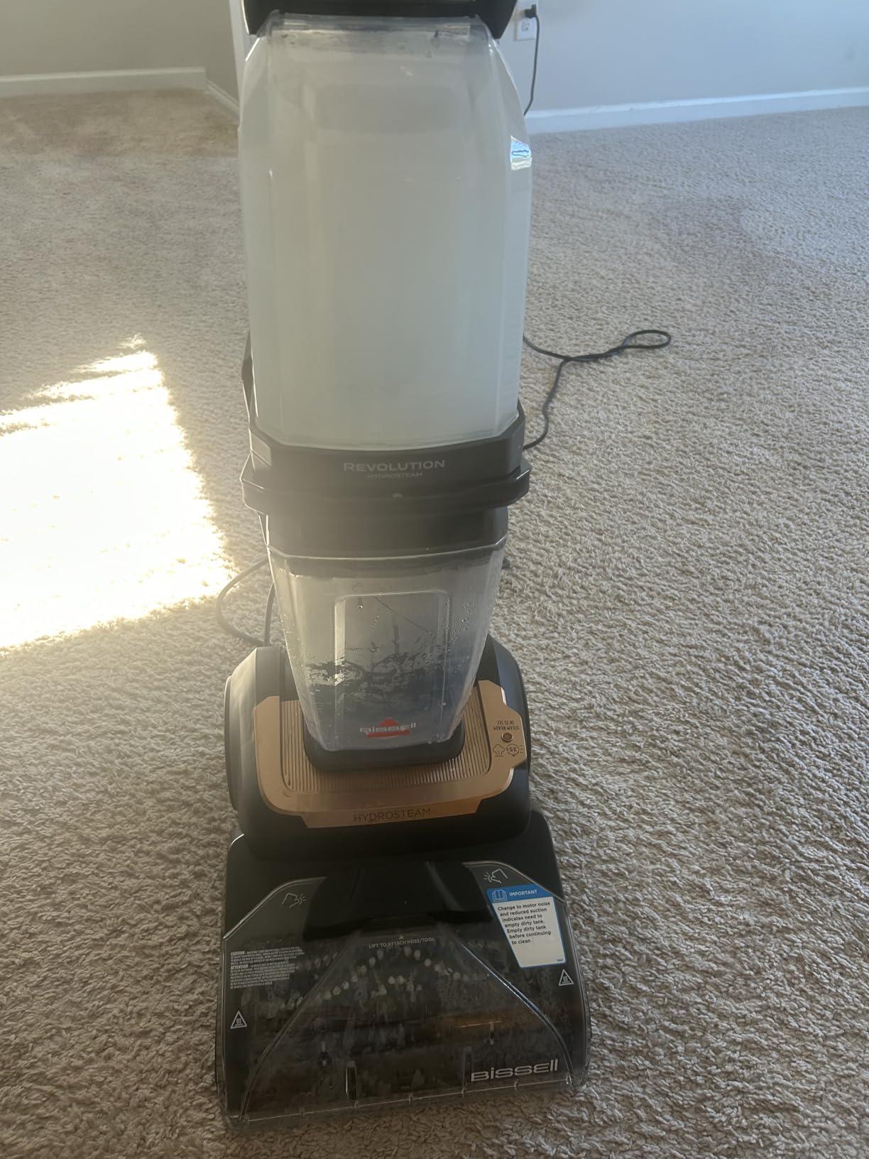 Bissell Revolution HydroSteam Carpet Cleaner, 4123 | HydroSteam technology; 4-in. self-cleaning tough stain tool; formulas included; upright deep cleaner customer photo 2