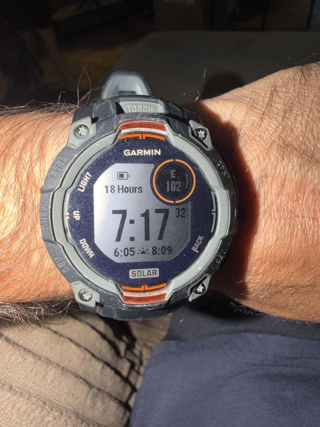 Garmin Instinct 3 Solar, Rugged GPS Smartwatch, 45mm, Black | Solar Charging, Rugged Design, Metal-Reinforced Bezel, 24/7 Health Monitoring, Built-In Flashlight customer photo 1