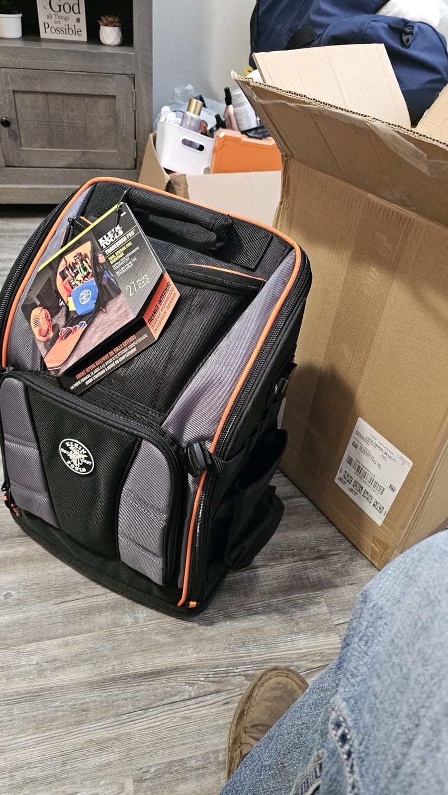 Klein Tools 62482 Tool Backpack, Tool-Station Pro Heavy-Duty Organizer with 27 Pockets, Large Interior, Molded Bottom, Electrician Tool Bag customer photo 2