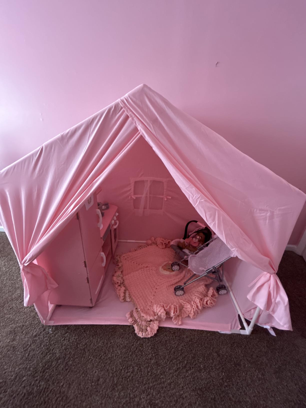 Little Dove Kids Play Tent with Star Lights & 2 Windows, Large Reading Nook & Playhouse for Indoor & Outdoor Use, Play Tent for Boys & Girls, Birthday, 52