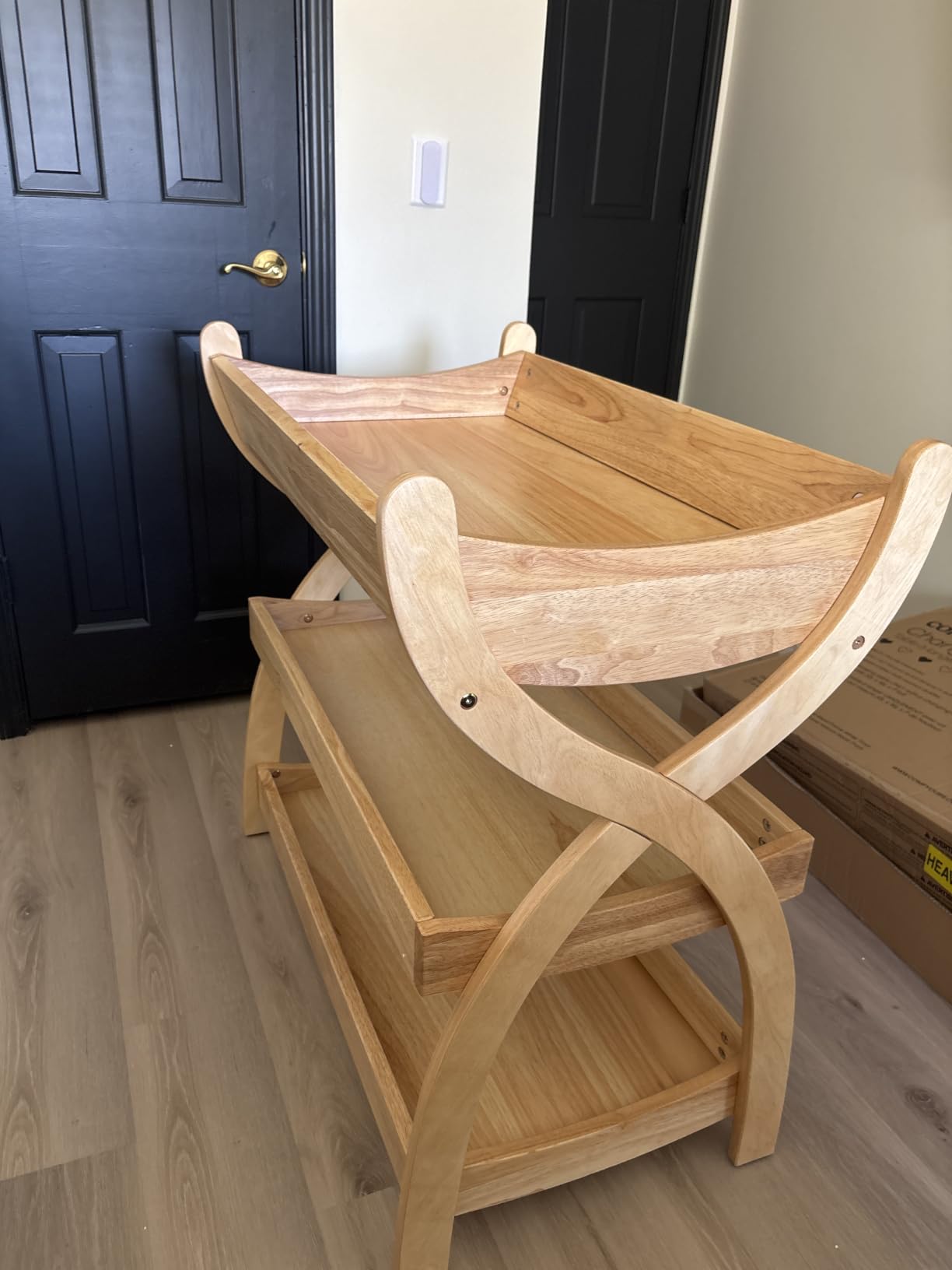 Comfy Cubs Baby Changing Table - Baby Change Table, Natural Wood | Sturdy Wood Construction, Timeless Look Infant Changing Table with Two Open Shelves for Infant Daycare Essentials Storage customer photo 1