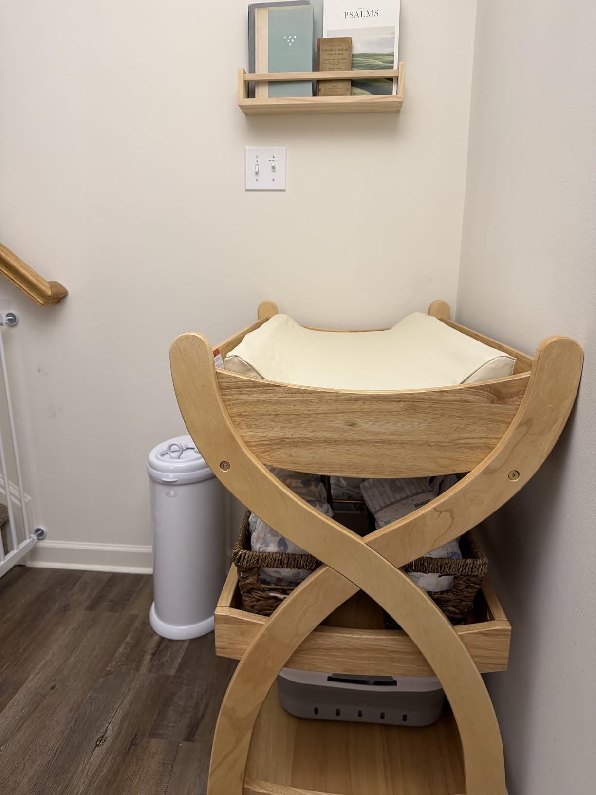 Comfy Cubs Baby Changing Table - Baby Change Table, Natural Wood | Sturdy Wood Construction, Timeless Look Infant Changing Table with Two Open Shelves for Infant Daycare Essentials Storage customer photo 2