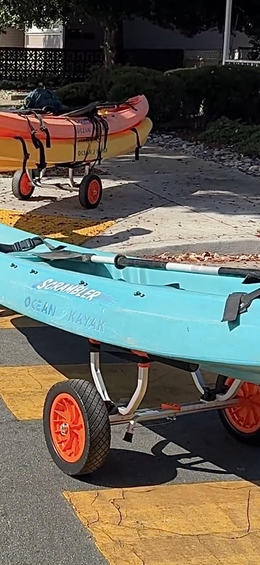 VEVOR Kayak Cart, Heavy Duty 450 lbs Load Capacity, 12'' Solid Tires | Trailer Canoe Trolley, Detachable for Kayaks Canoes Float Mats Paddleboards, with Adjustable Width and Nonslip Support Foot customer photo 1