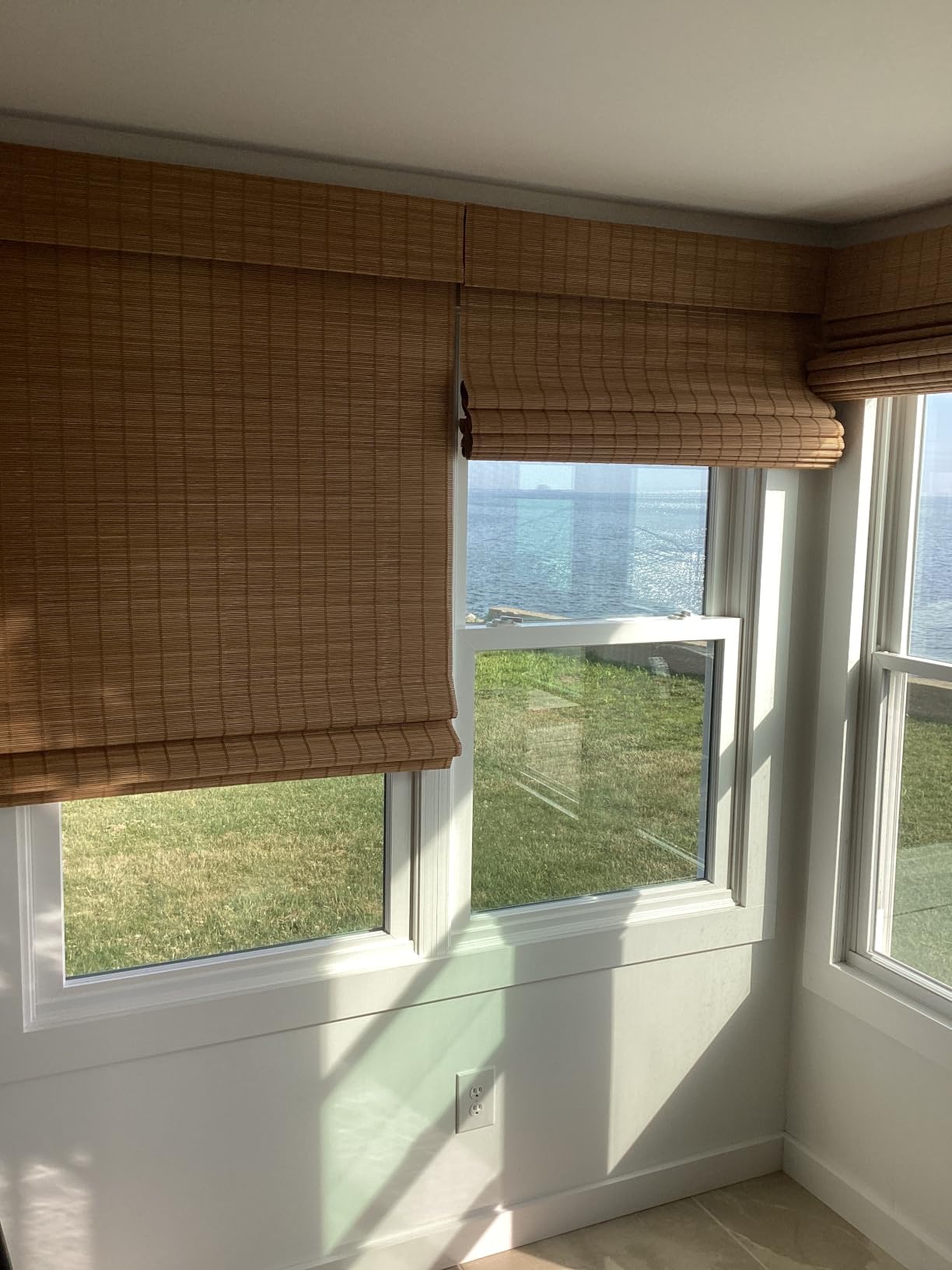 LazBlinds Cordless Blackout Bamboo Roman Shades, 30x64, Penang Teak | Room Darkening Blinds for Interior Windows, Thermal Insulated Roll Up Bamboo Blinds for Home & Patio customer photo 1