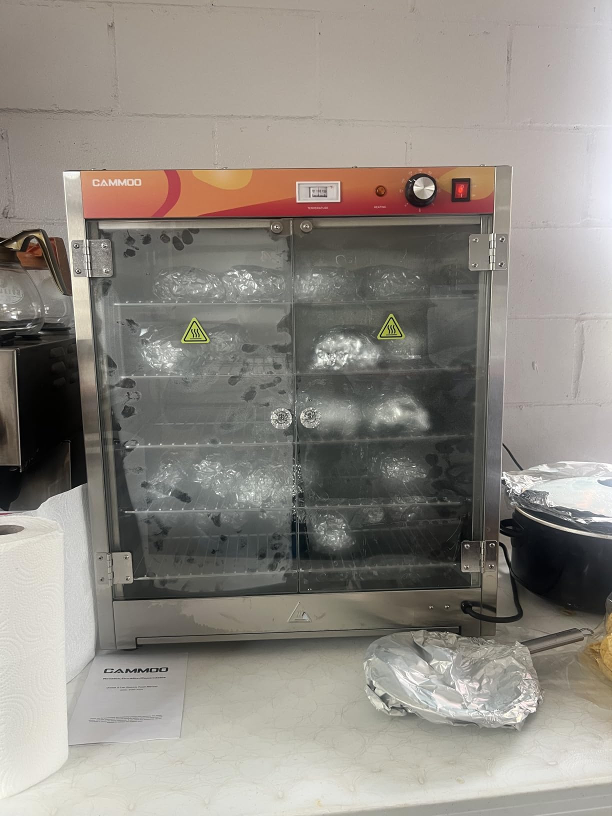 CAMMOO 133Qt 5-Tier 900W Commercial Food Warmer Cabinet | Smart thermostat adjusts from 86-185 F with auto-shutoff, overheat protection and 360-degree hot air circulation customer photo 1