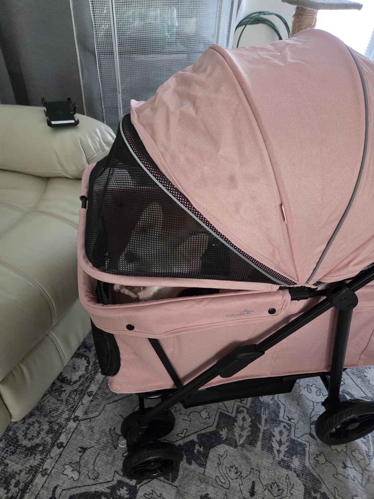 Dog Stroller for Large & Medium Dogs (20-132 lbs), for 2 Small Dogs | Pet Stroller, Extra Large Heavy Duty, Foldable & Ventilated, Pink or Navy customer photo 1