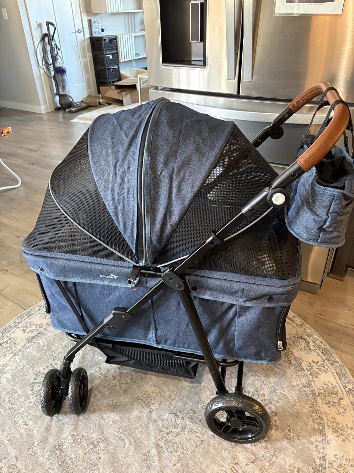 Dog Stroller for Large & Medium Dogs (20-132 lbs), for 2 Small Dogs | Pet Stroller, Extra Large Heavy Duty, Foldable & Ventilated, Pink or Navy customer photo 2