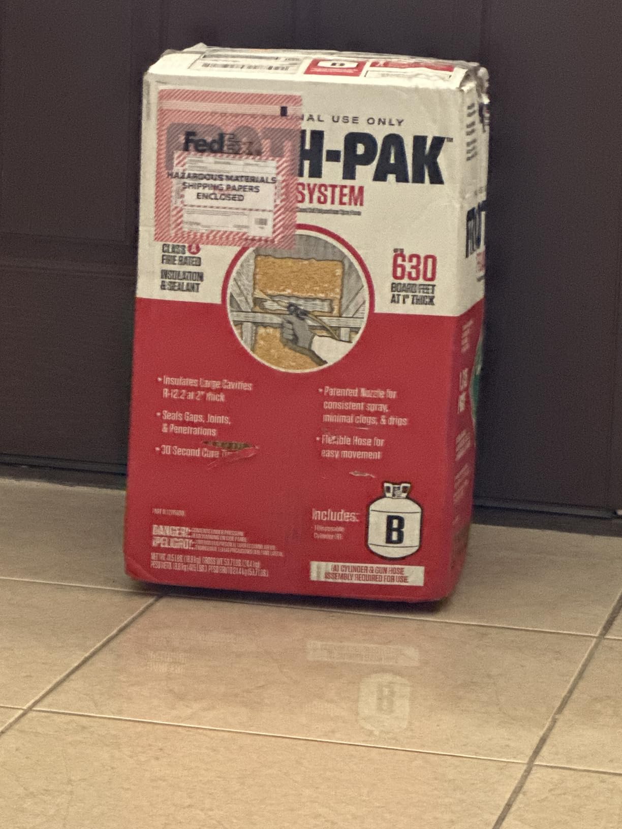 Froth Pak 630 Spray Foam Insulation Kit, 15 ft Hose, Closed Cell | 2 Part Foam Sealant, Yields Up to 630 Board Ft, Air Sealing & Insulating, Class A Fire Rated, Fast Cure, R-6.2 Per Inch customer photo 1