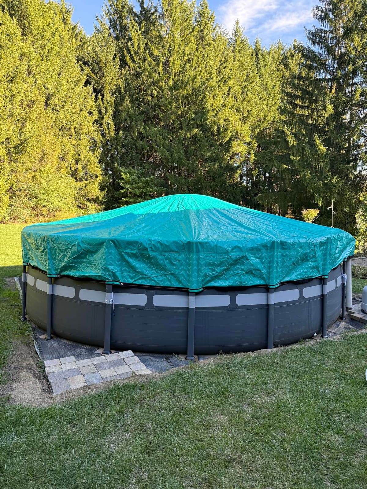 POOLHACKER 15x30 FT Oval Pool Cover, 420D Extra Thick | Durable & UV-Resistant Winter Pool Cover, 4 FT Overlap, Cable & Pulley System, Harsh-Weather Ready for Above-Ground Pools customer photo 2