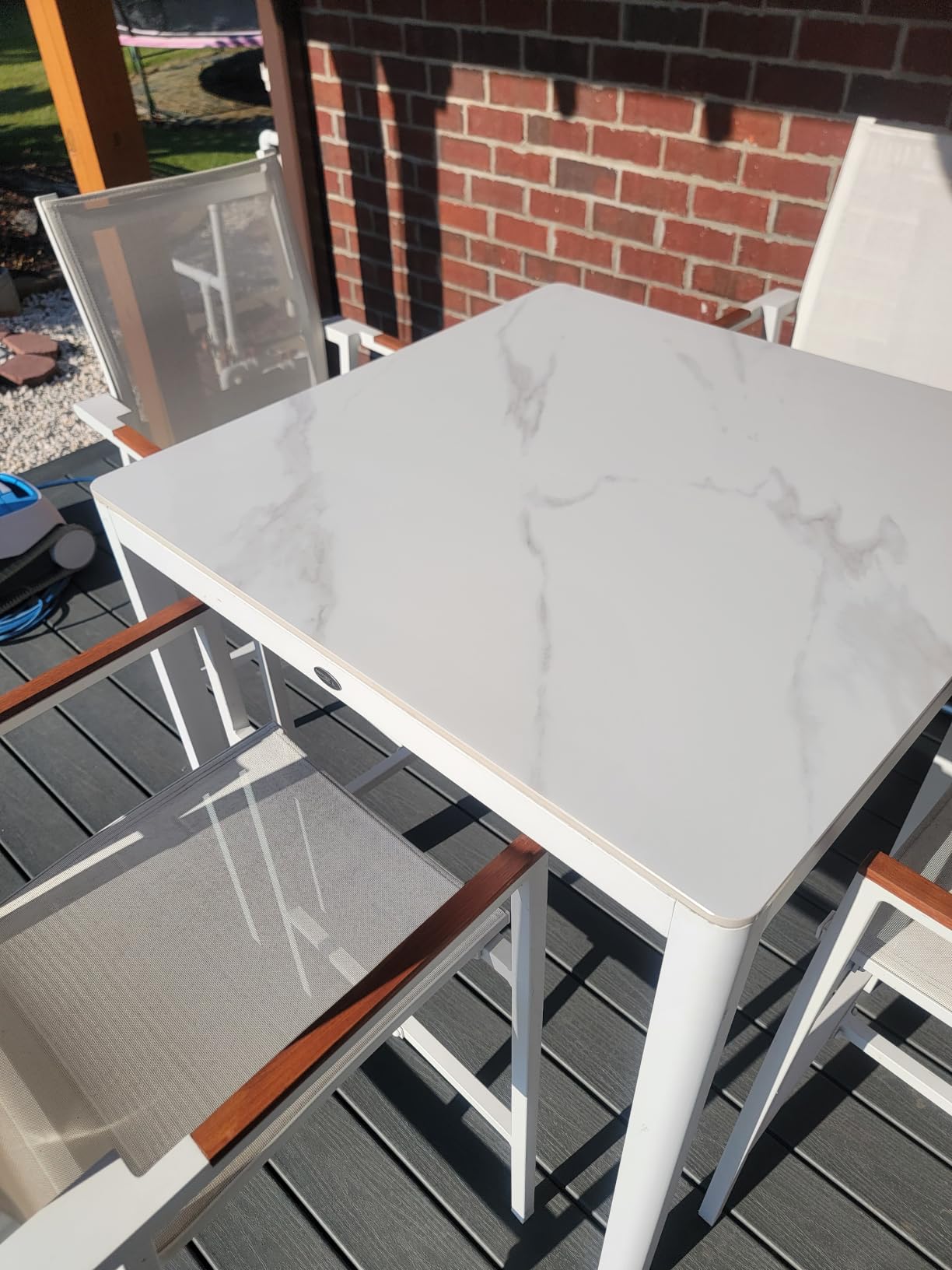 Rectangle Table Top, 35.4 x 23.6 White Sintered Stone Tabletop, DIY Replacement Marble Desktop, Scratch and Wear Resistant, Easy to Clean customer photo 2