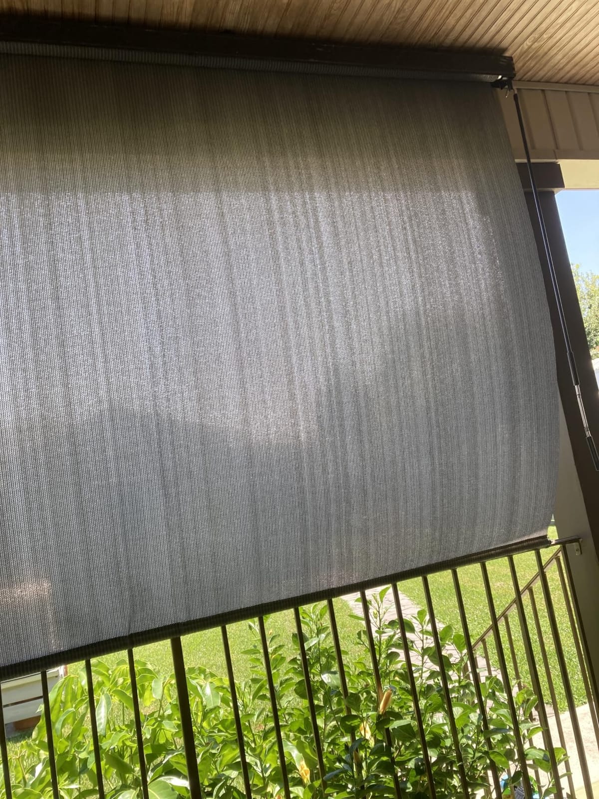 Artpuch Premium Outdoor Roller Shade 4' W x 8' H, Exterior Cordless Patio Shades Roll Up Blinds with Aluminum Valance for Porch Pergola Backyard, Mocha customer photo 1