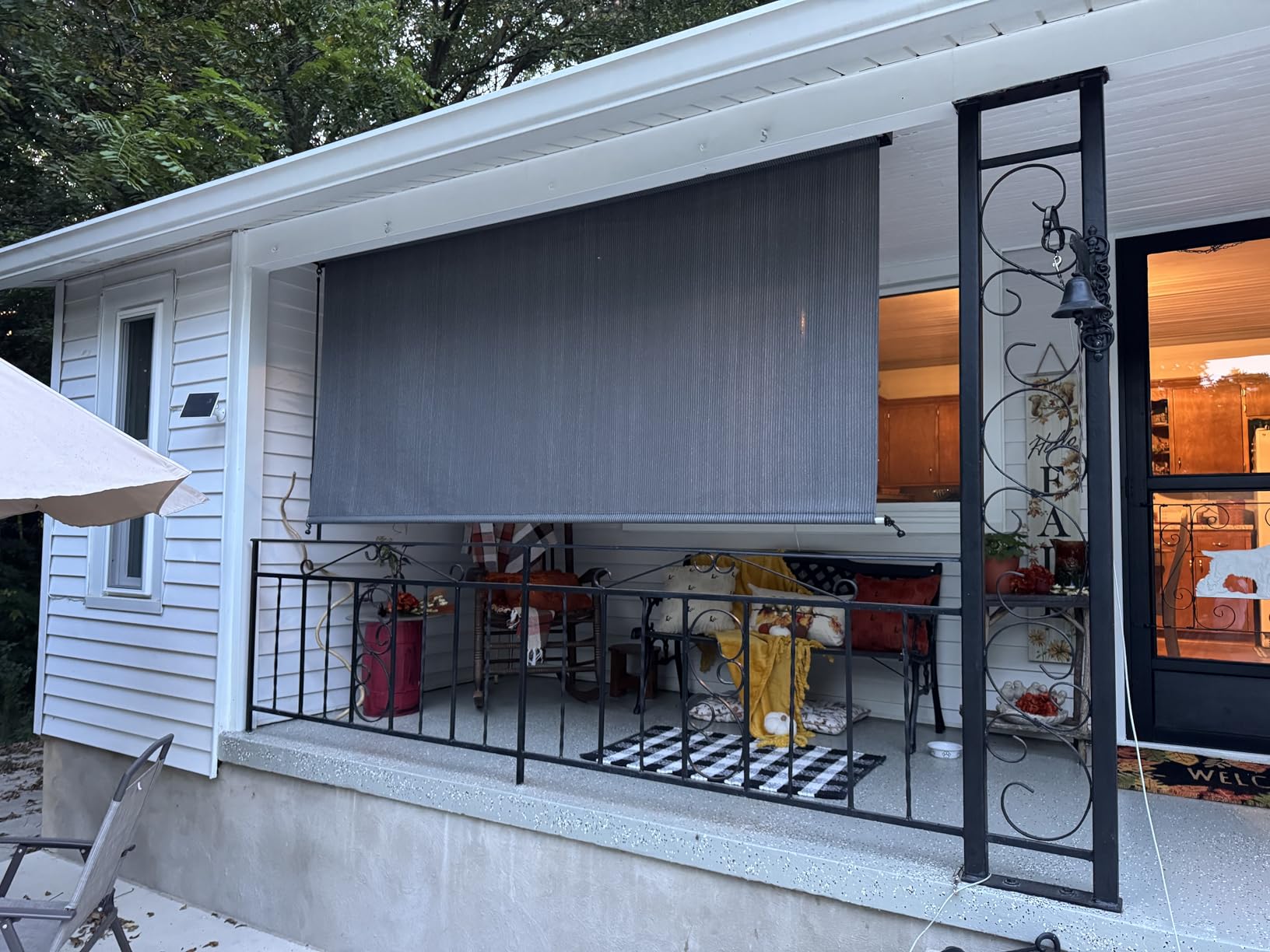 Artpuch Premium Outdoor Roller Shade 4' W x 8' H, Exterior Cordless Patio Shades Roll Up Blinds with Aluminum Valance for Porch Pergola Backyard, Mocha customer photo 2