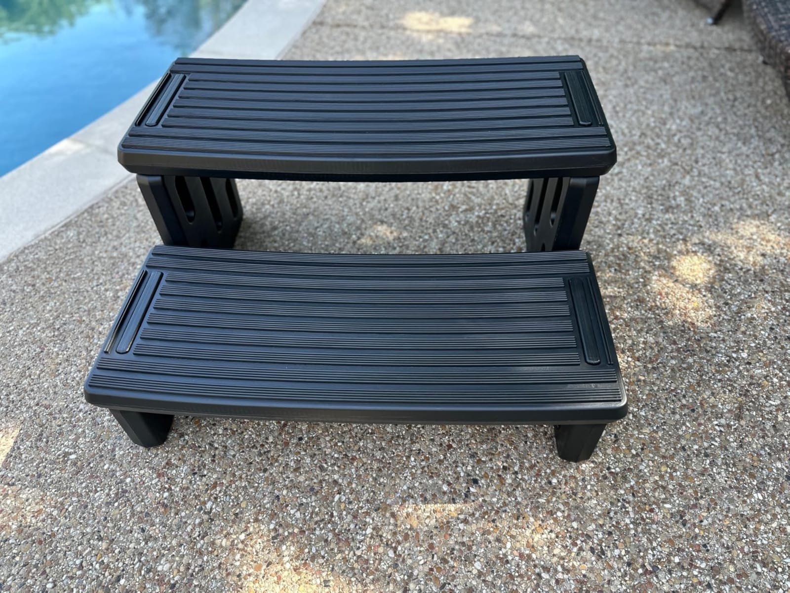 Hot Tub Steps, Non-Slip 2 Step Spa Stairs for Outdoor & Indoor, Black customer photo 2