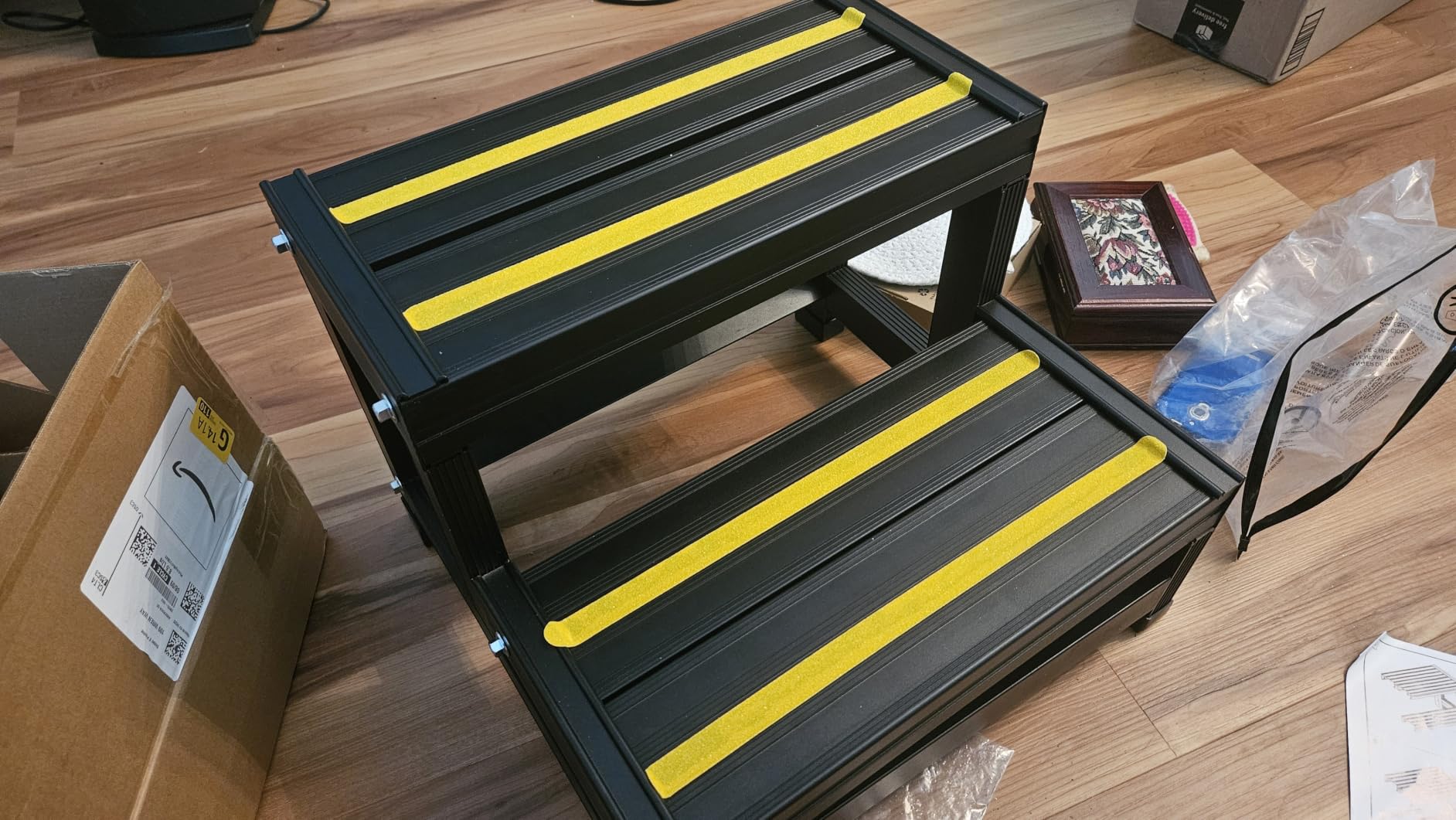 RV 2 Step Aluminum Hot Tub Step Spa Step - Heavy Duty Metal Indoor/Outdoor High Riser Half Step, 500 LBS Load Capacity customer photo 1