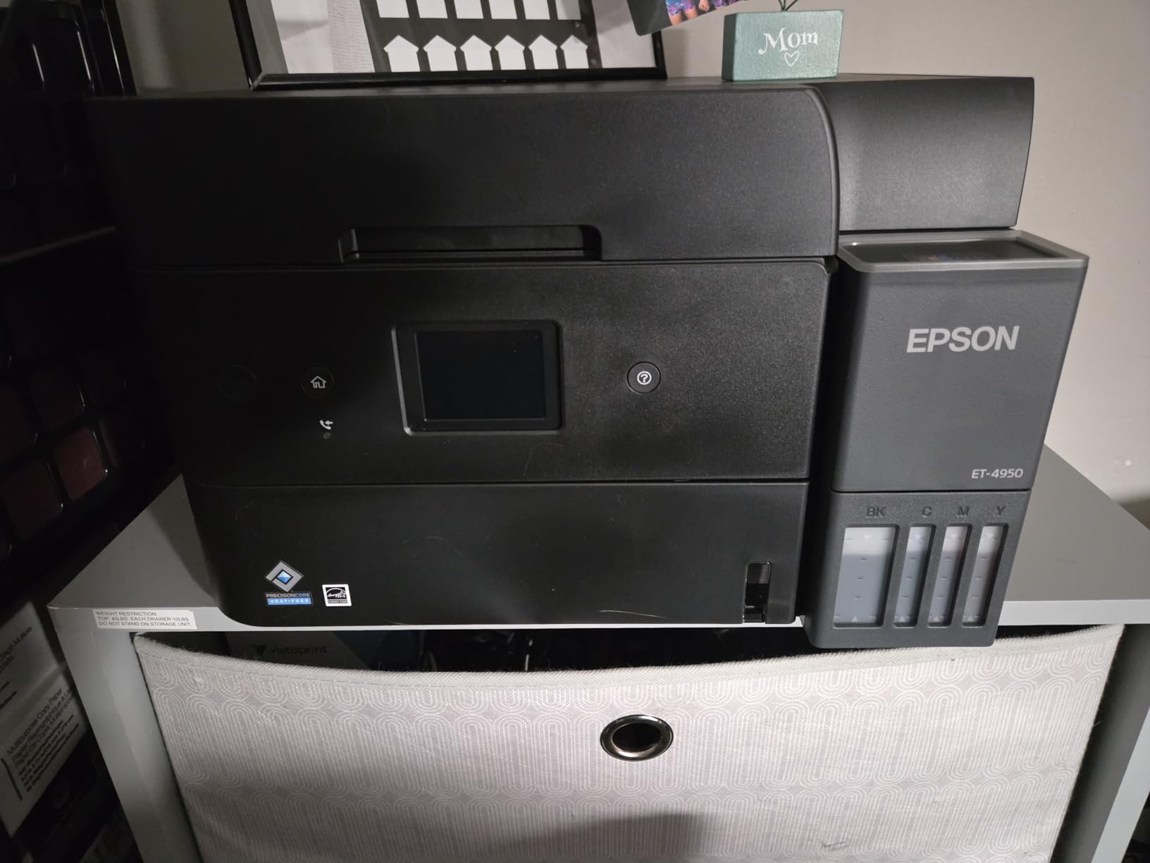 EcoTank ET-4950 Wireless Color All-in-One Supertank Printer - White | Cartridge-free print, scan, copy, fax; up to 18 ppm, ADF, auto 2-sided; ideal for home and small offices customer photo 1