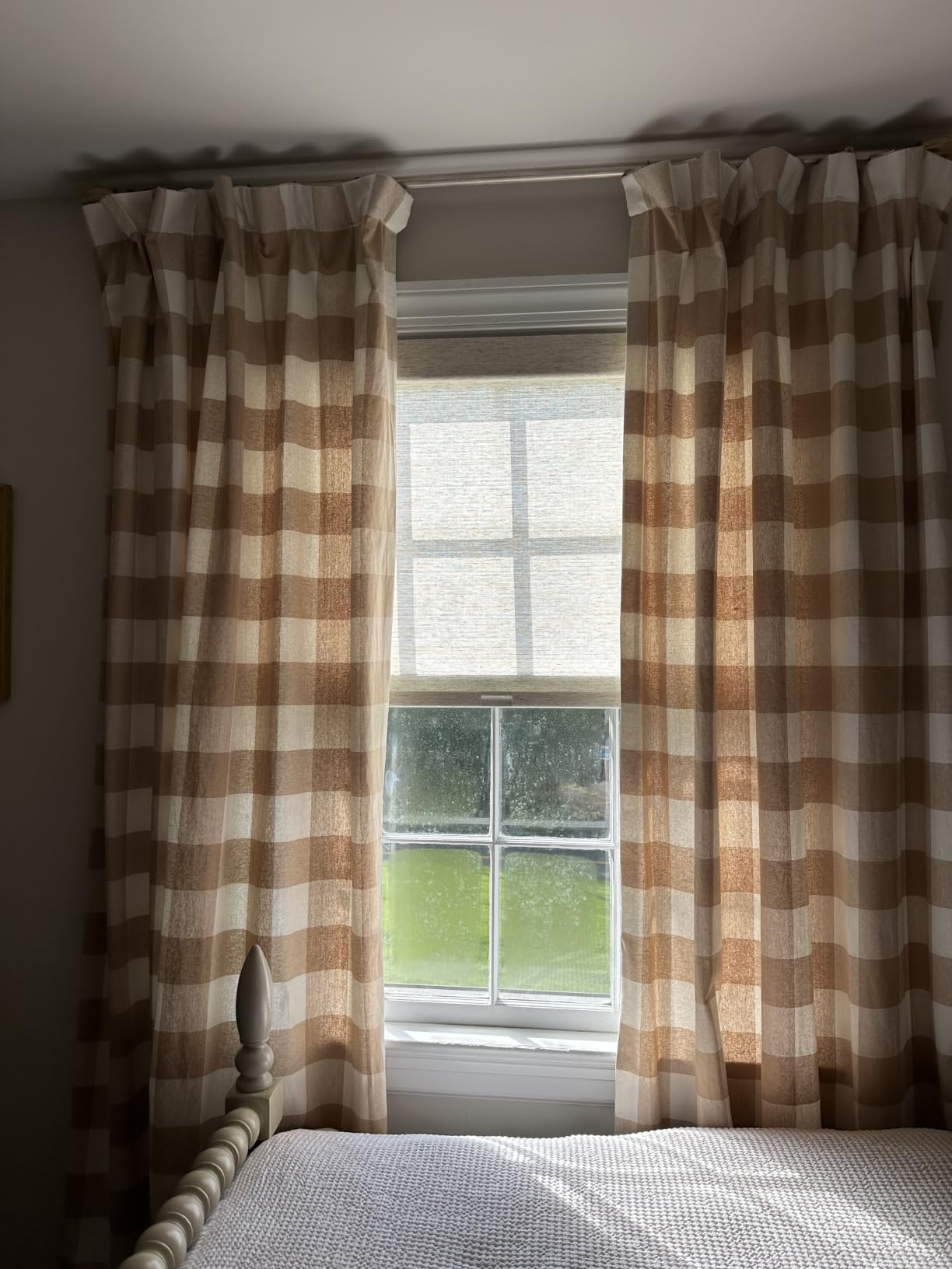 Persilux Light Filtering Roller Shades for Indoor Window Blinds, Cordless, Linen Fabric, Thermal Insulated Fabric UV Protection Shades for Home, Office, Bedroom, Door, Light Filtering-Cream, Custom Size customer photo 1