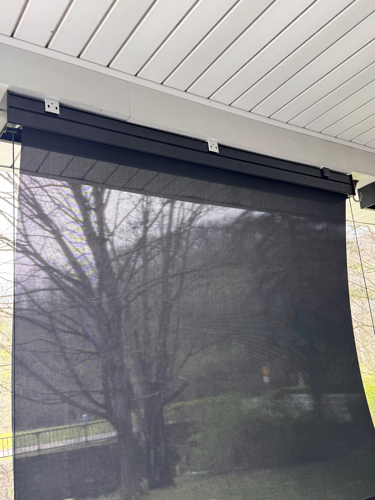 Yoolax Motorized Outdoor Shades for Patio 2-16 FT Wide Built-in Solar Power | Customized Electric Sun Shade, Retractable Patio Screens for Porch, Smart Outdoor Blinds with Remote App Control, 1% Openness customer photo 1