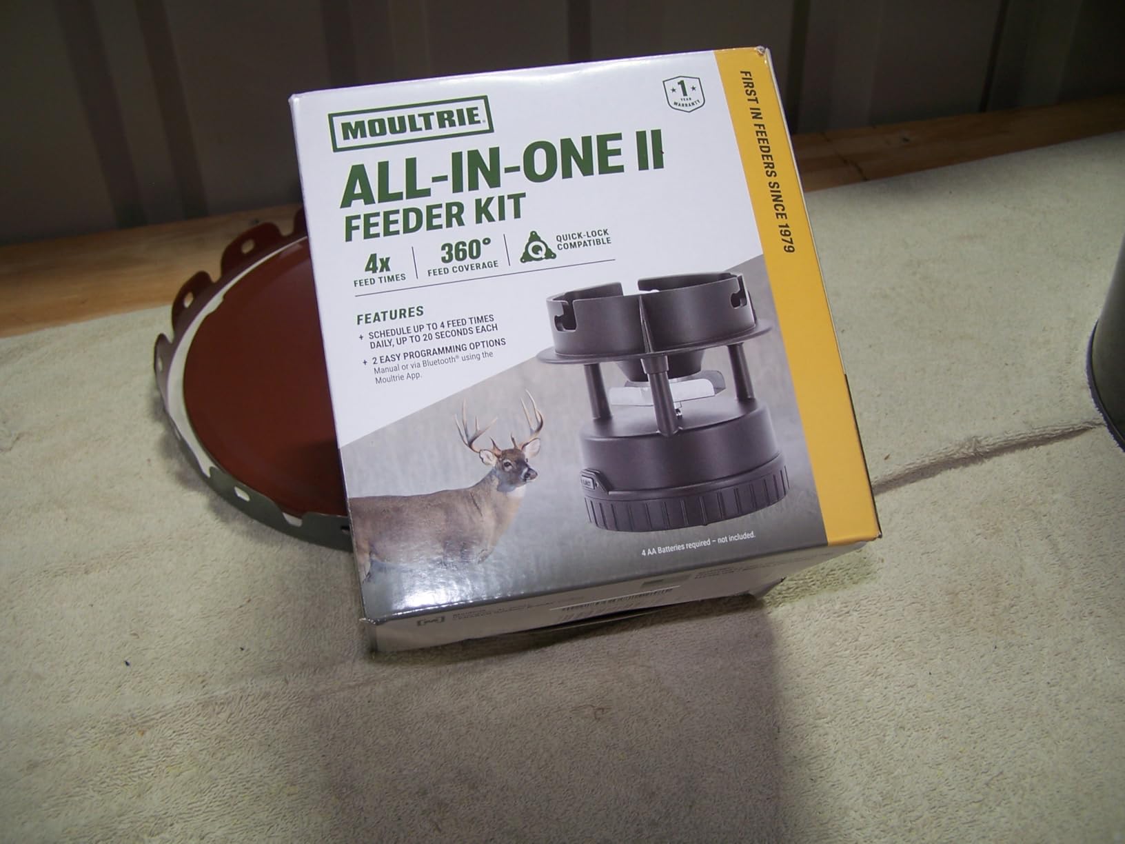 Moultrie All-in-One Hanging Deer Feeder - 40 Lb, Bluetooth App | Bluetooth App Control, pairs with Edge 3, metal hopper, locking lid, adjustable feed times, easy setup customer photo 1