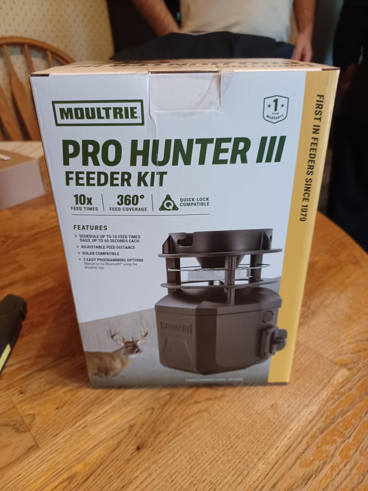 Moultrie Pro Hunter III Feeder Kit - Bluetooth App Control | Bluetooth App Control, pairs with Edge 3, 10 daily feed times, solar ready, adjustable spread, easy installation customer photo 1
