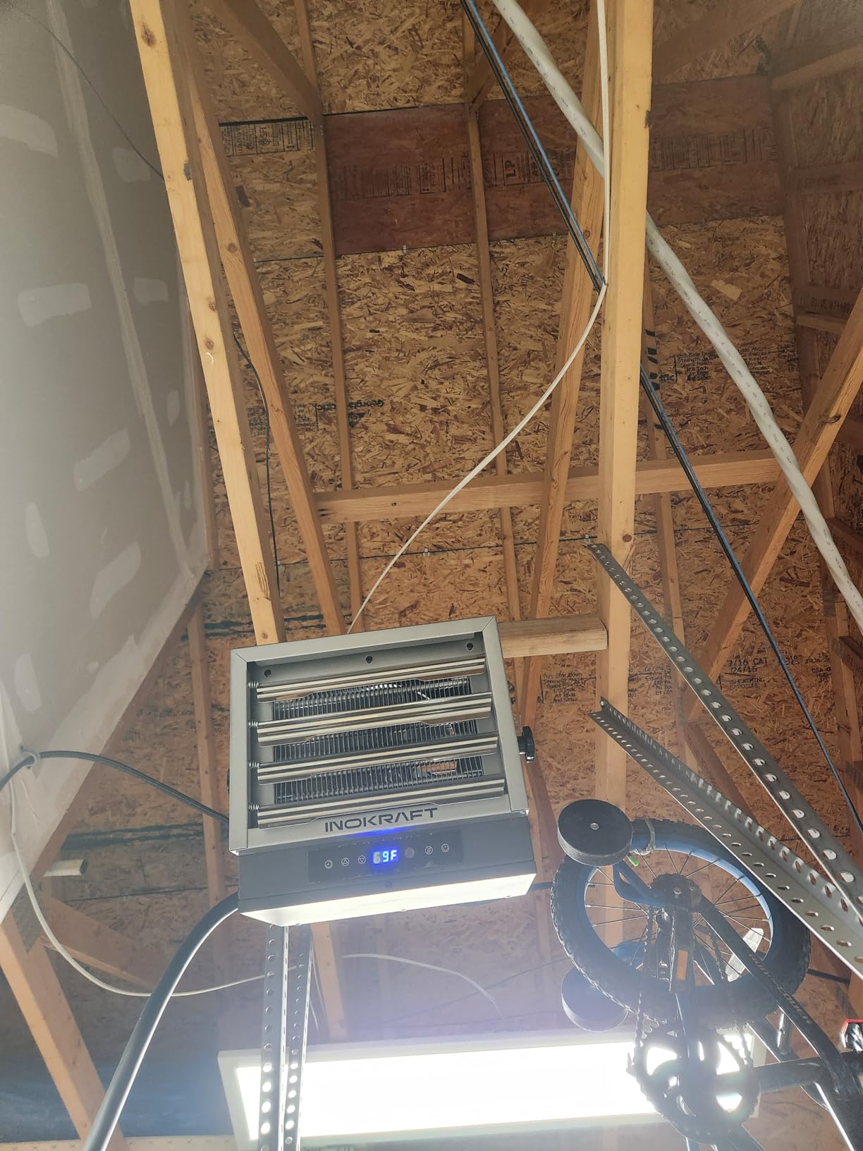 InoKraft 7,500W Electric Garage Heater, Wire: 8 AWG, Plug: NEMA 14-50P, Remote, Ceiling Mount, Digital Thermostat, 240 Volt, 24-Hour Timer, Overheat Protection, ECO Mode, Ideal for Garage customer photo 1