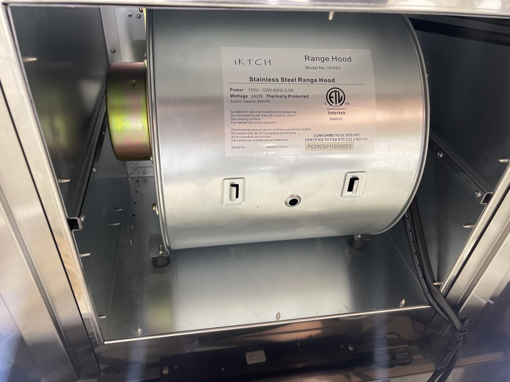 VIKIO HOME Island Range Hood 1200 CFM, 30 Inch Stainless Steel Ducted Island Mount Range Hood, Gesture Sensing & Touch Control, 3-Speed Fan customer photo 1