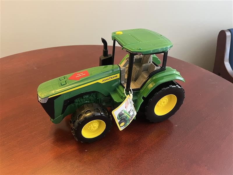 TOMY John Deere Tractor Toy - 1:16 Scale - Lights & Sounds | 12-inch size, Realistic Engine sounds, Free-Rolling Wheels, Officially Licensed John Deere Toys, Ages 3 Years+ customer photo 2