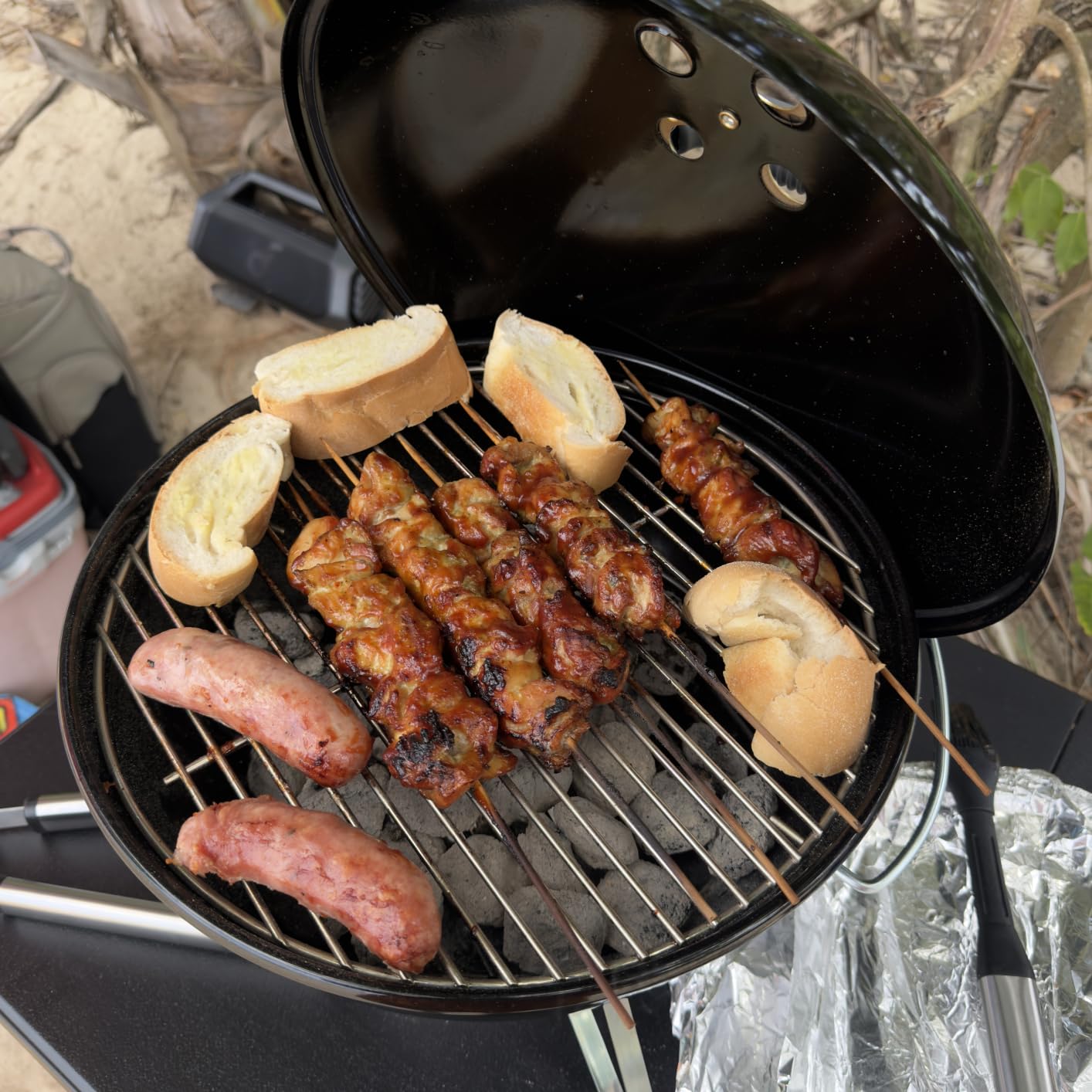 Weber® Smokey Joe 14-Inch Portable Charcoal Grill, Black | Lightweight, Portable Kettle BBQ Grill for Outdoor Cooking with Tuck‑N‑Carry® Lid Lock, Durable Porcelain‑Enameled Finish customer photo 1