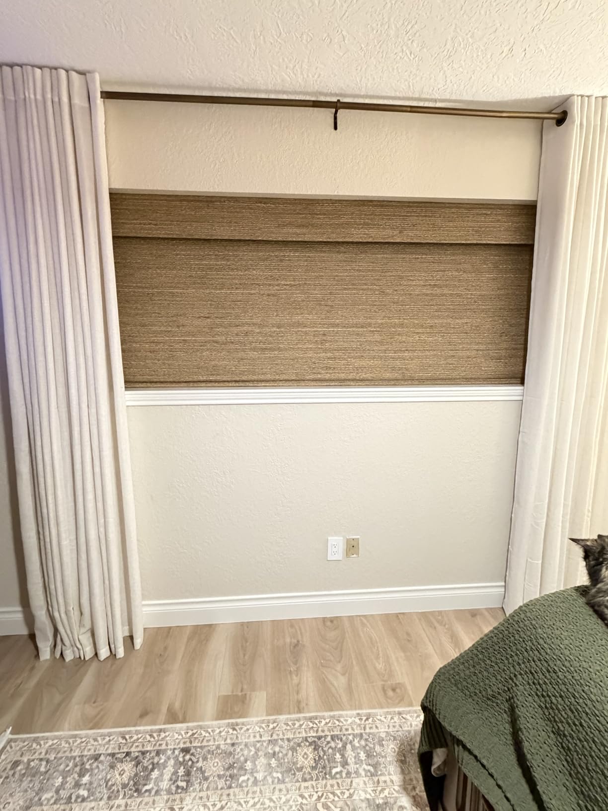 Motorized Bamboo Roman Shades, Motorized Blinds with Remote Compatible with Homekit, Alexa GoogleHome, Smart Wood Woven Shades for Indoor Windows, Customize, Rustwood customer photo 2