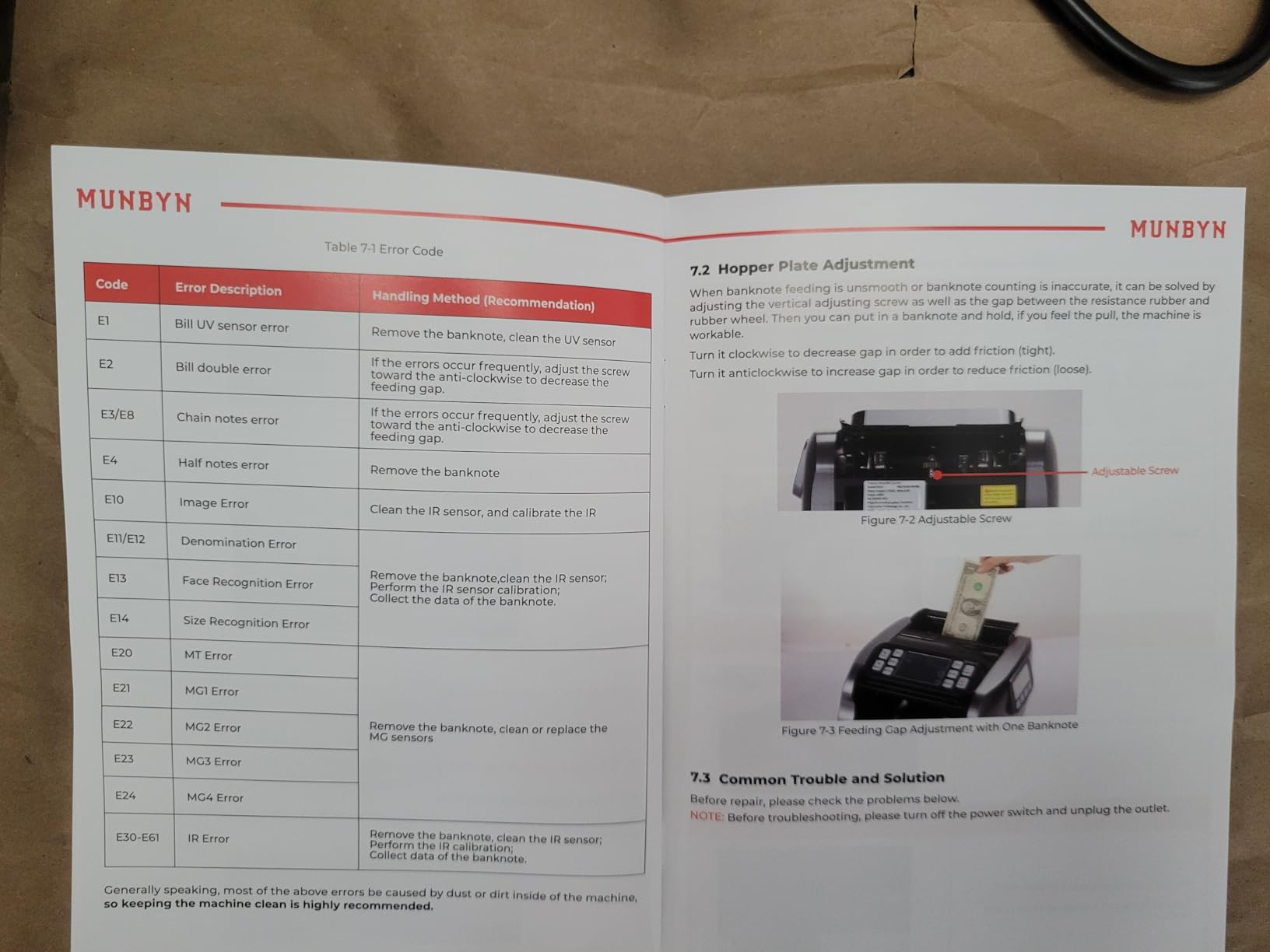 MUNBYN IMC22 Money Counter Machine Mixed Denomination, Dual-Display, CIS/UV/IR/MG Counterfeit Detection, USD, MXN, EUR, CAD Cash Counter for Business customer photo 1