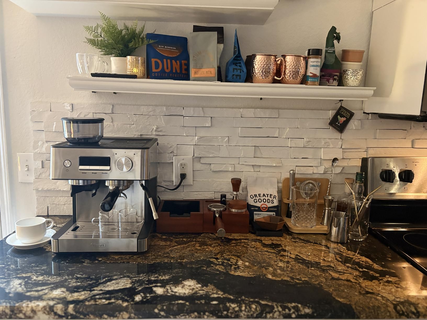 Gevi Dual Boiler Espresso Machine With Built-In Burr Grinder | 58mm Commercial Portafilter, 31 Grind Levels, Stainless Steel Steam Wand, Sterling Silver customer photo 1