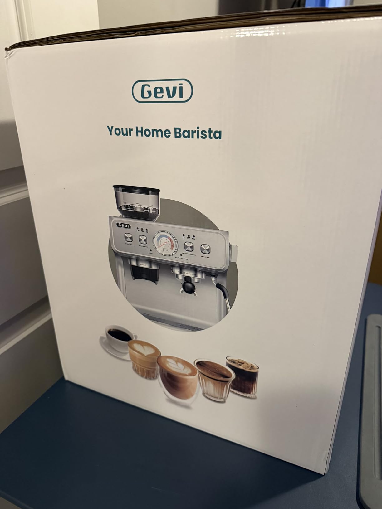 Gevi Dual Boiler Espresso Machine With Built-In Burr Grinder | 58mm Commercial Portafilter, 31 Grind Levels, Stainless Steel Steam Wand, Sterling Silver customer photo 2