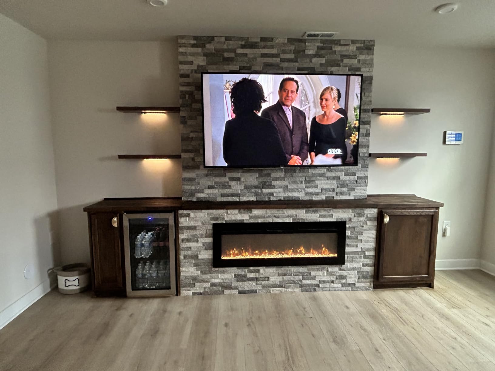 EUHOMY 60 Inch Electric Fireplace Recessed Wall Mounted | 2026 Upgrade, Adjustable Flame Color, Remote Control, Timer, Log and Crystal, 750W/1500W Fireplace Heater customer photo 2