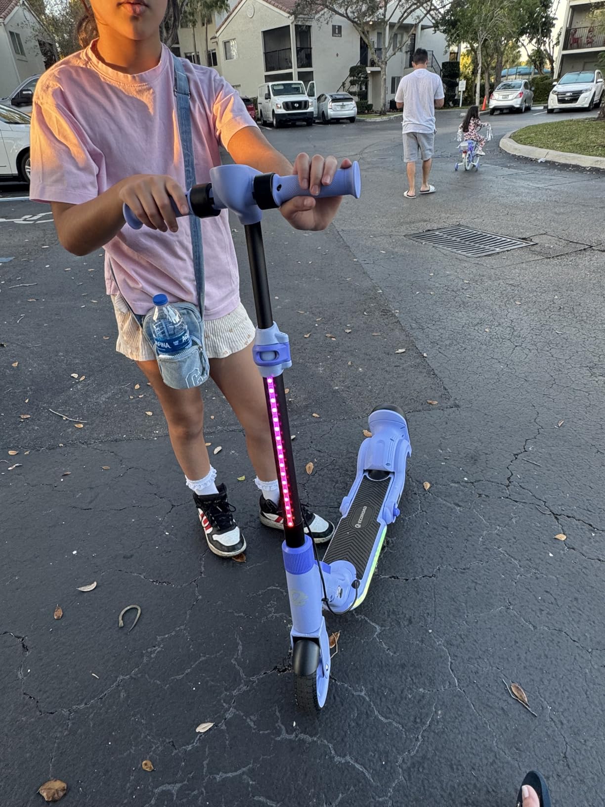 ECOROAD 2-in-1 Kids Electric Scooter EK8, 200W Motor & 9 Miles Range, Up to 10 MPH, Dual Brake System, Bluetooth Music & Foldable & Adjustable Height, for Kids Ages 6-12 customer photo 2
