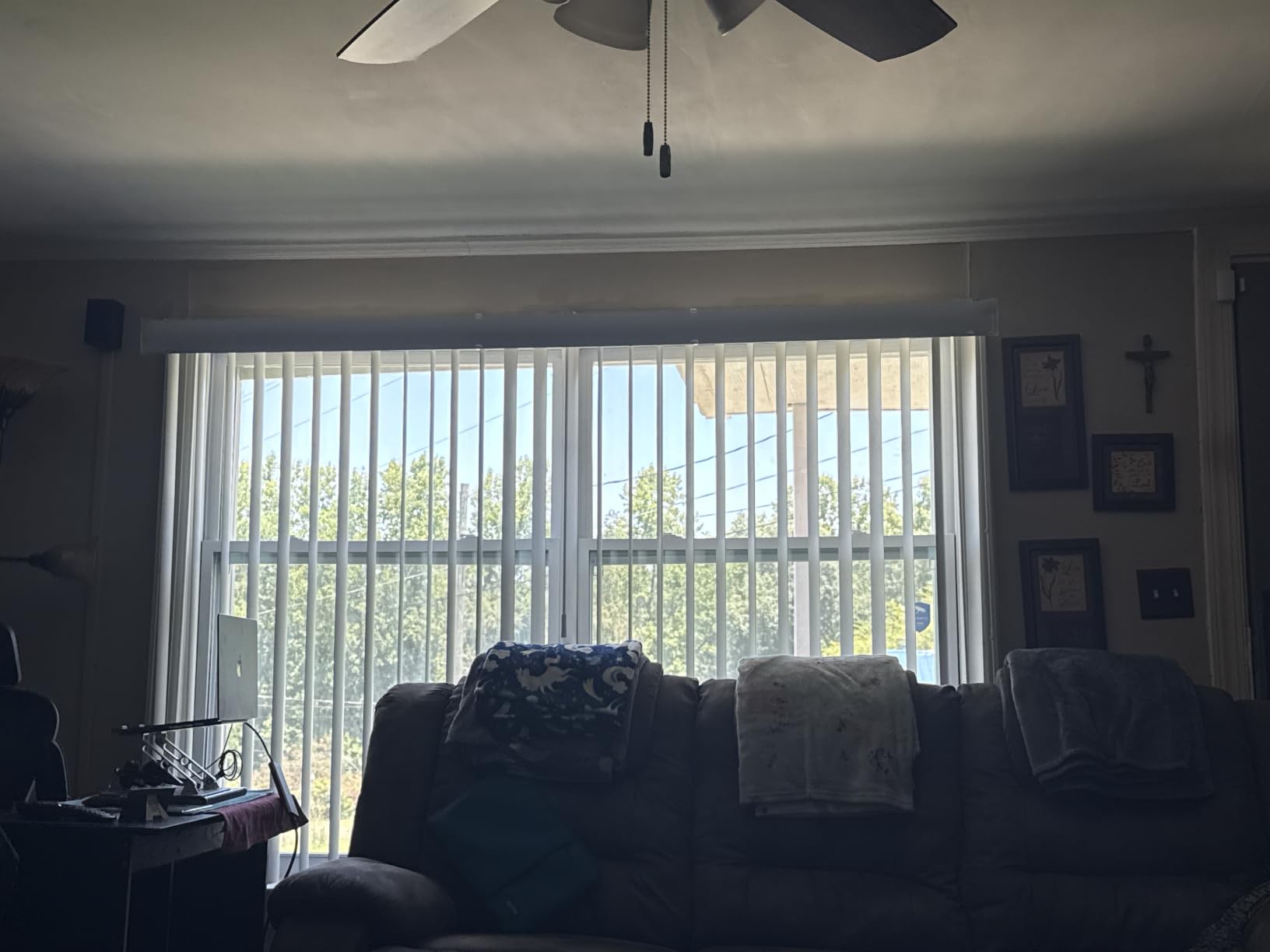 Vertical Blinds Custom Made to Your Size Curved - Color White | Heavy Duty PVC Sliding Door Blinds with Upgraded Self Aligning Headrail Track for Full Privacy - Includes Valance & Hardware customer photo 2